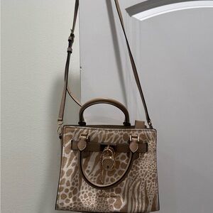 Michael Kors Tan Camel/Cowhide Print Mini Bag